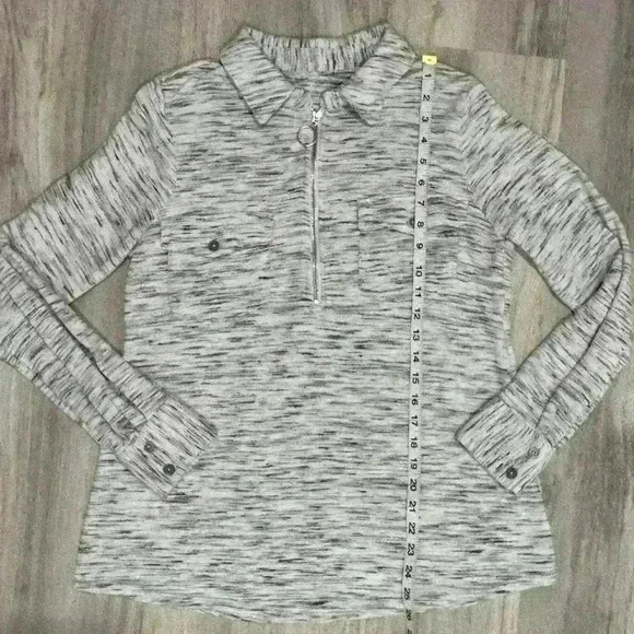 Soft Surroundings Women's Heathered Grey Half Zip Knit Sweatshirt Top Size S - Picture 7 of 7